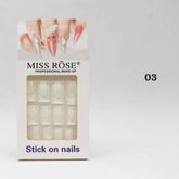 Miss Rose Stick on French Nails Pack